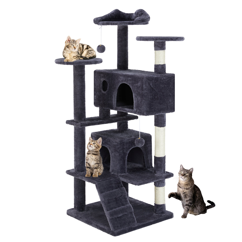 Deep blue 54-inch indoor cat tree