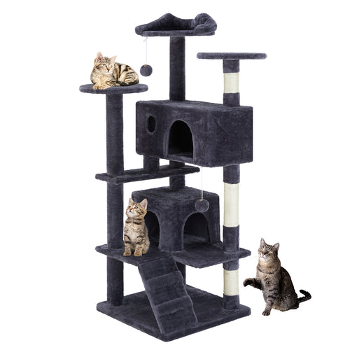 Deep blue 54-inch indoor cat tree