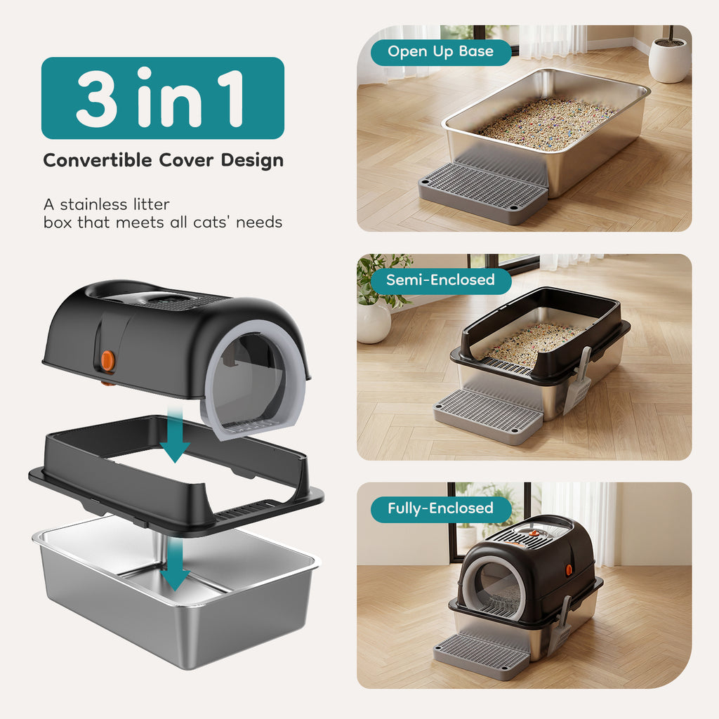Litter box with lid closed