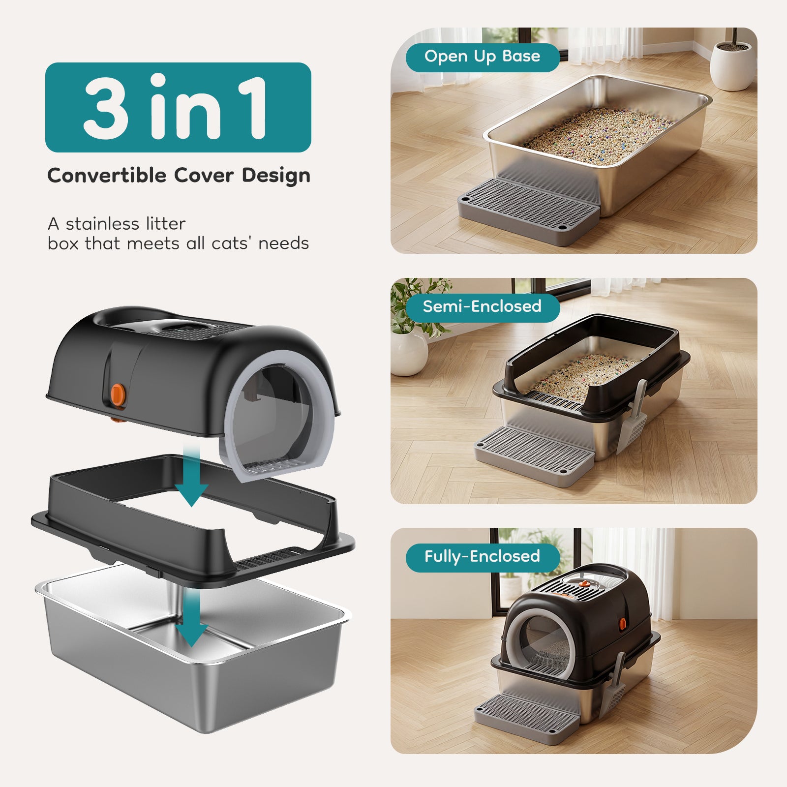 Litter box with lid closed