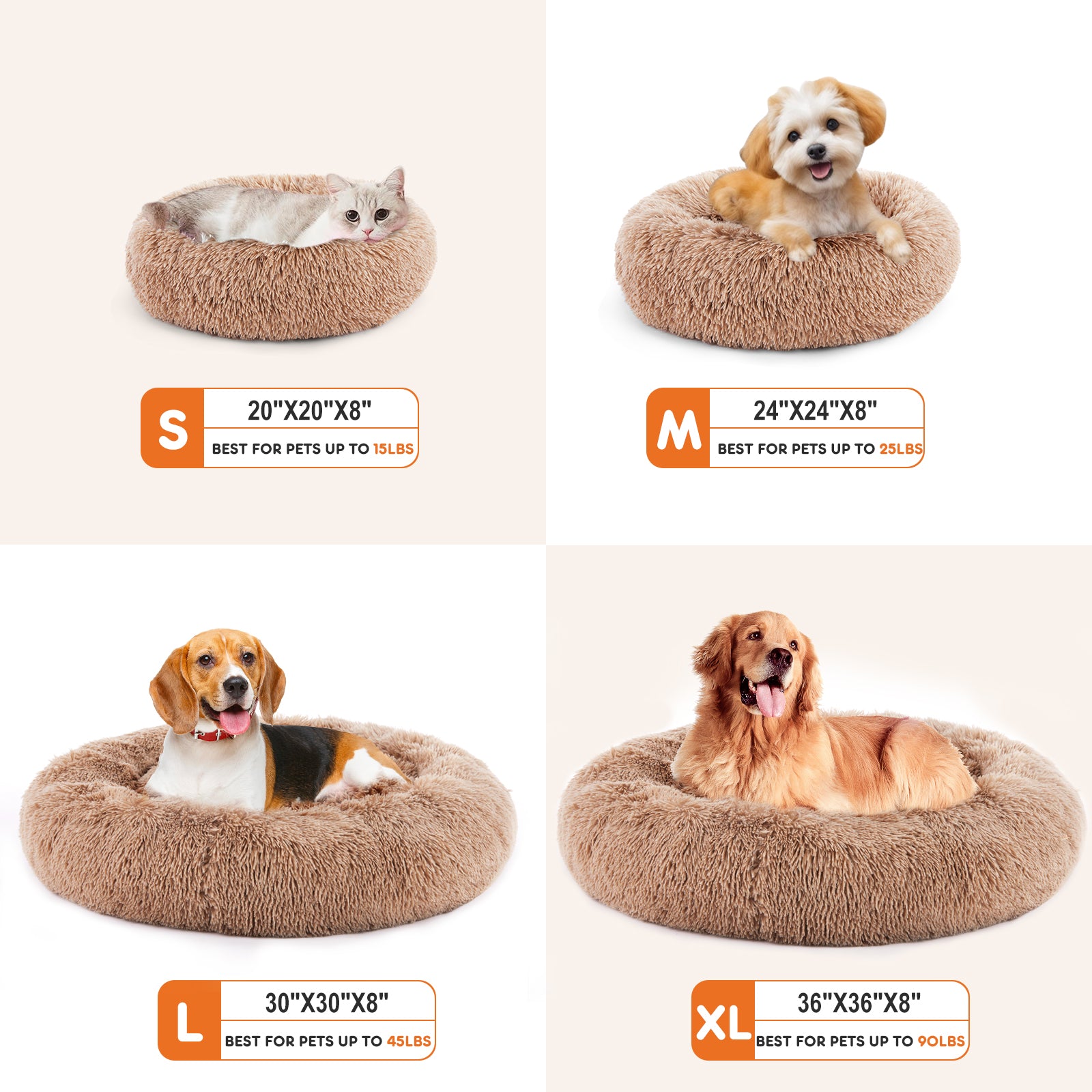 Brown plush cat bed