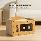 Yellow double-layer cat scratcher sofa