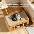 Scratcher sofa with hanging balls