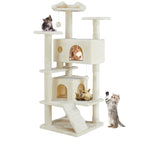 Beige 54-inch indoor cat tree